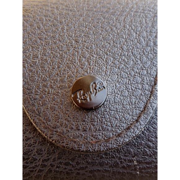 Ray Ban Luxottica Leather Sunglasses Case Black With Gold Logo Stamp - Picture 4 of 6